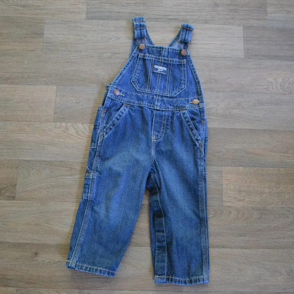 Oshkosh Medium Wash Denim Jean Overalls Sz 18M